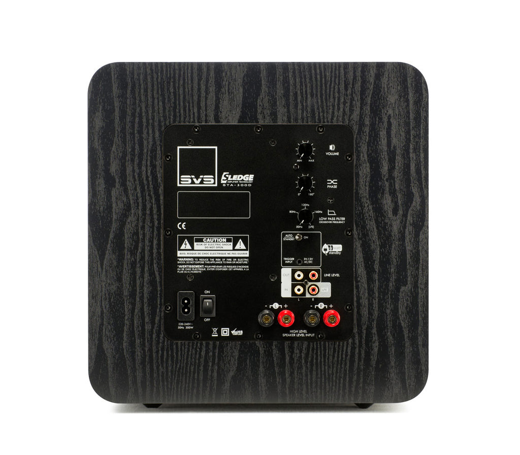 rückseite back anschlüsse svs sb 1000 subwoofer dsp 12" inch zoll kompakt geschlossen holz schwarz heimkino cinema