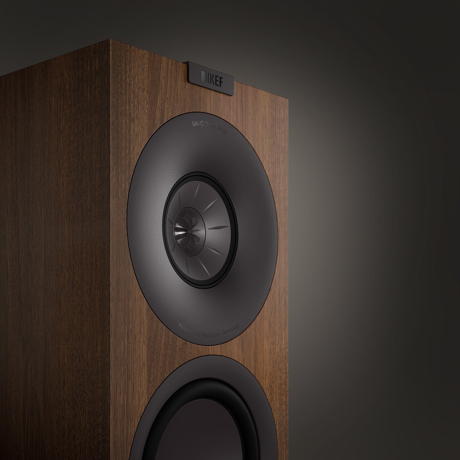 kef q concerto meta kompaktlautsprecher walnuss detail 1