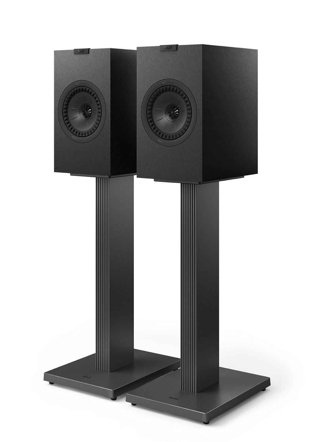 kef q3 meta kompaktlautsprecher schwarz stands