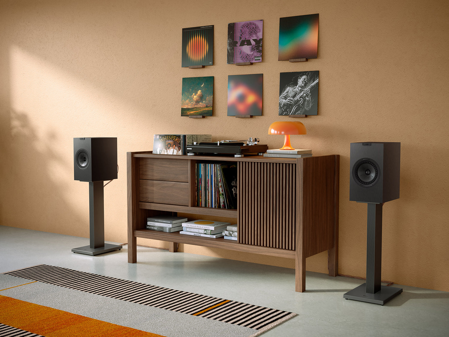 kef q3 meta kompaktlautsprecher schwarz lifestyle