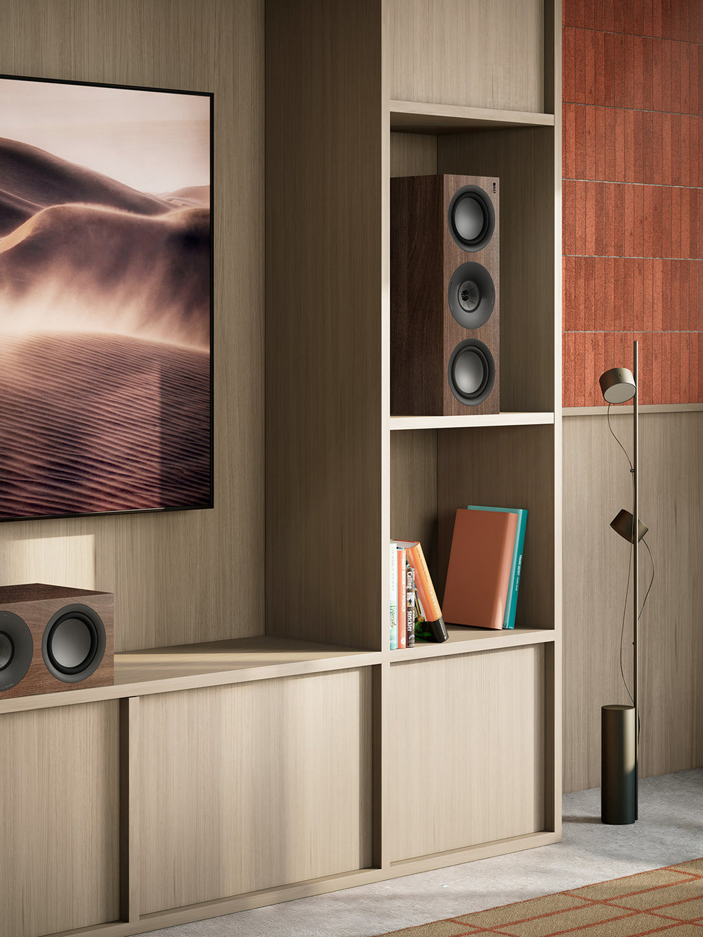 kef q6 meta center lautsprecher walnuss lifestyle