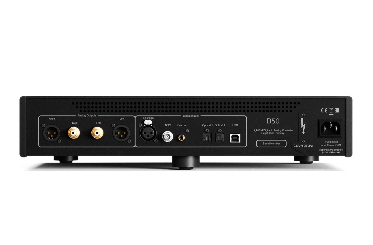 hegel D50 DAC rückansicht